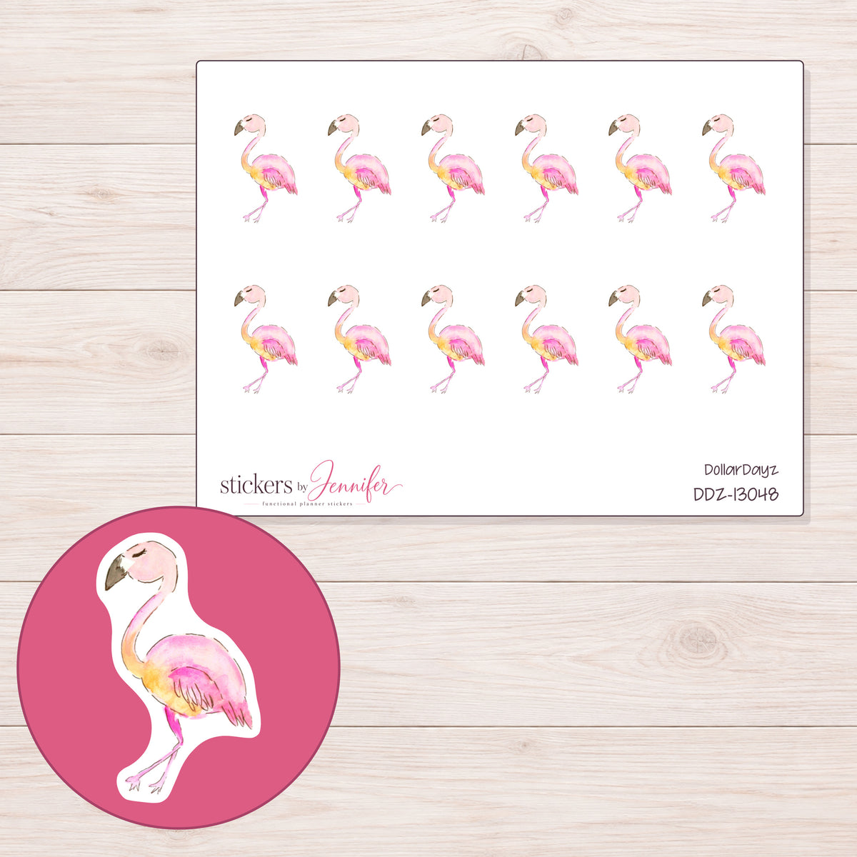 DDZ-13048 planner sticker sheet with enlarged sticker detail