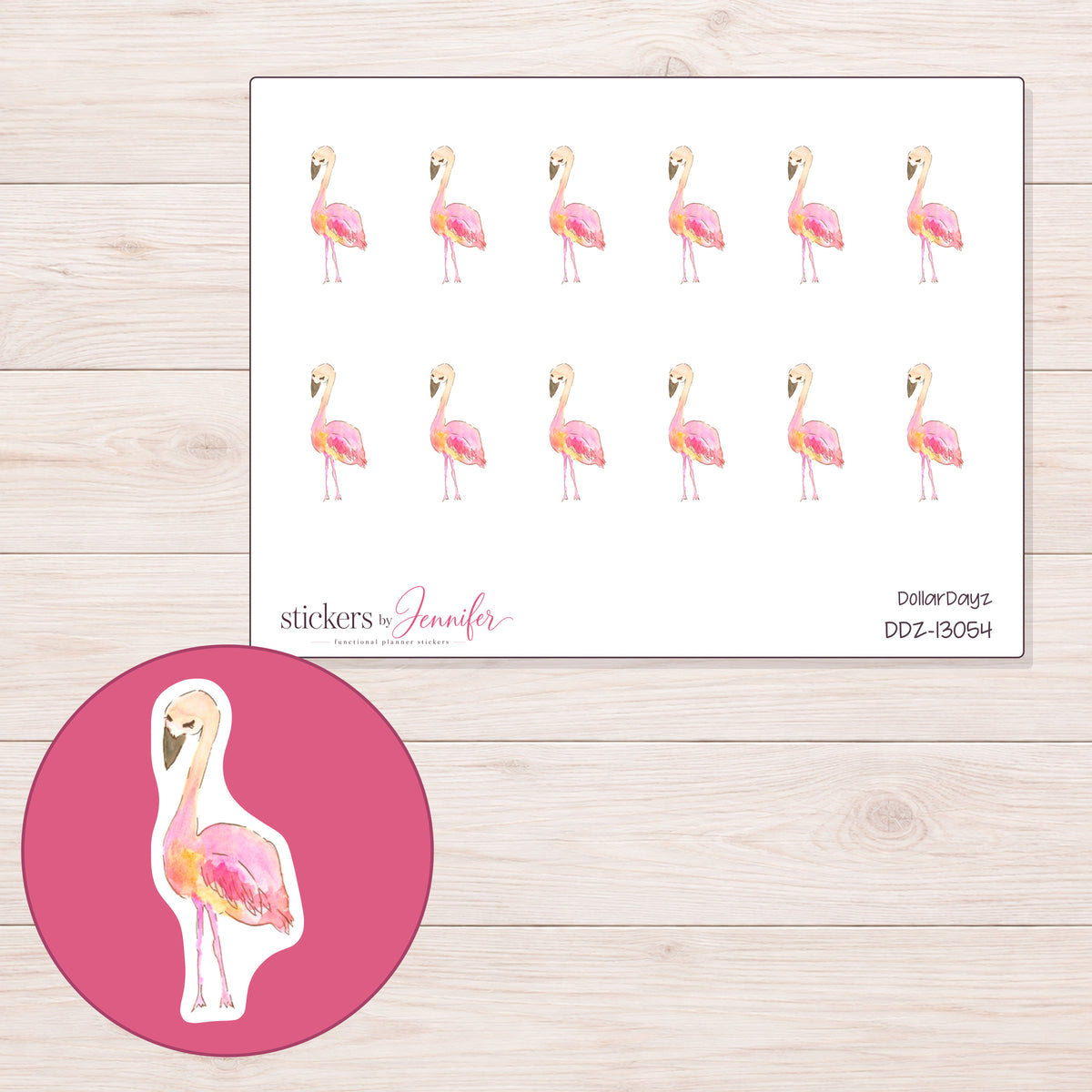 DDZ-13054 planner sticker sheet with enlarged sticker detail