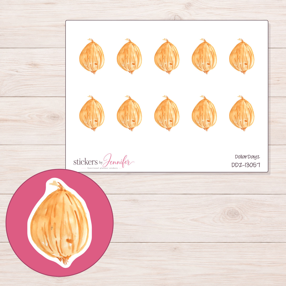 DDZ-13057 planner sticker sheet with enlarged sticker detail