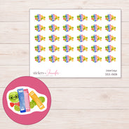 DDZ-13108 planner sticker sheet with enlarged sticker detail