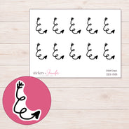 DDZ-13113 planner sticker sheet with enlarged sticker detail