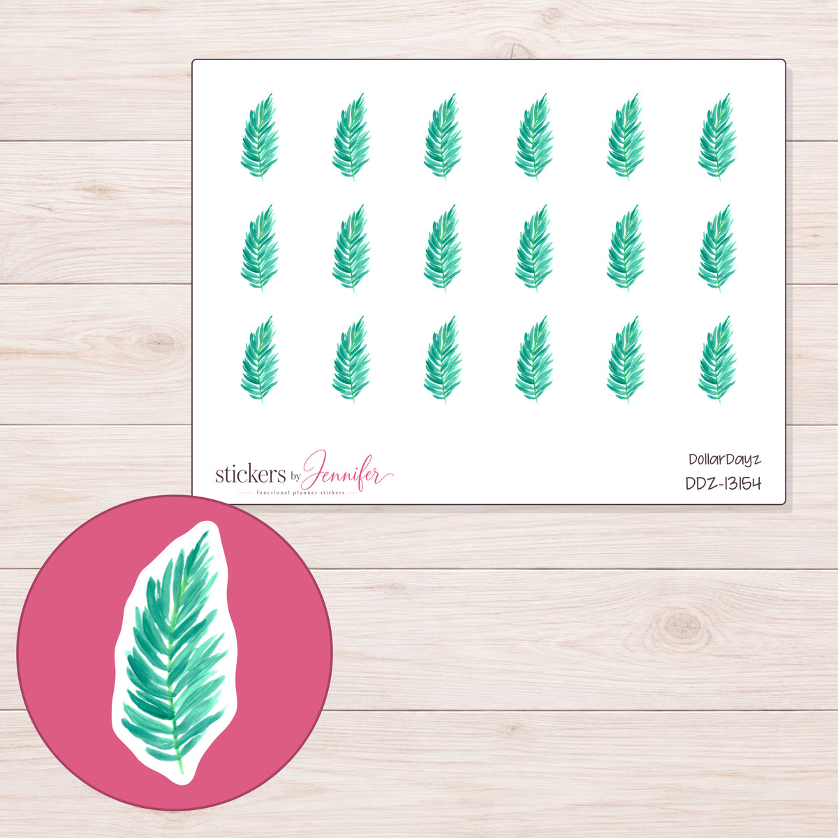 DDZ-13154 planner sticker sheet with enlarged sticker detail