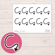DDZ-13161 planner sticker sheet with enlarged sticker detail