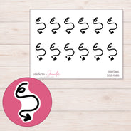 DDZ-13185 planner sticker sheet with enlarged sticker detail