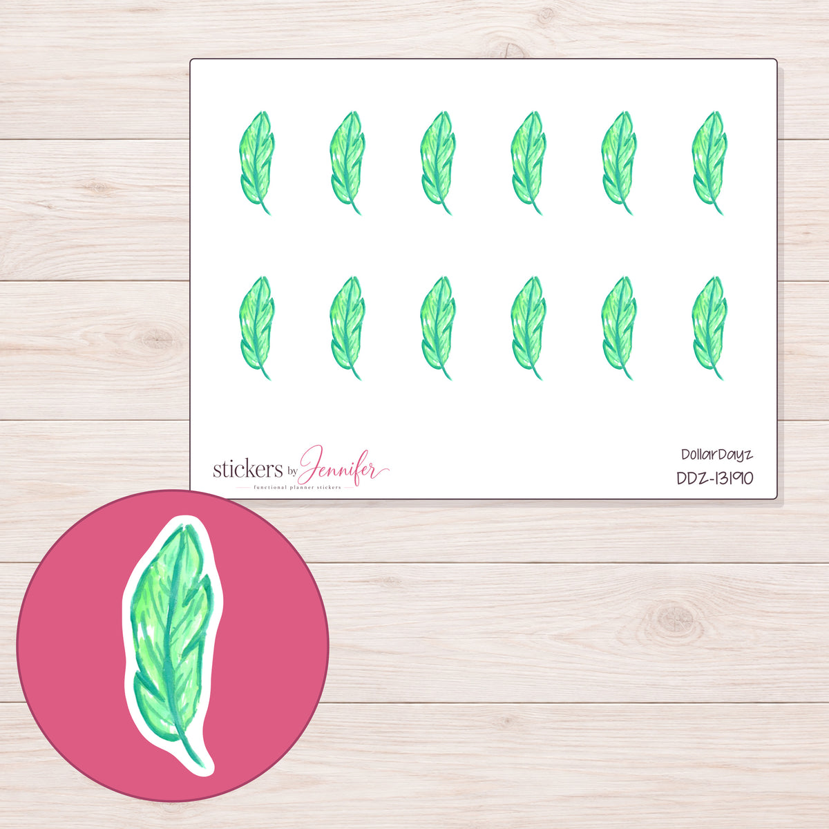 DDZ-13190 planner sticker sheet with enlarged sticker detail