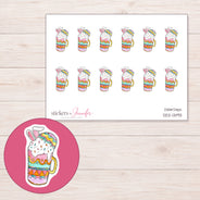 DDZ-13193 planner sticker sheet with enlarged sticker detail