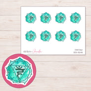 DDZ-13245 planner sticker sheet with enlarged sticker detail