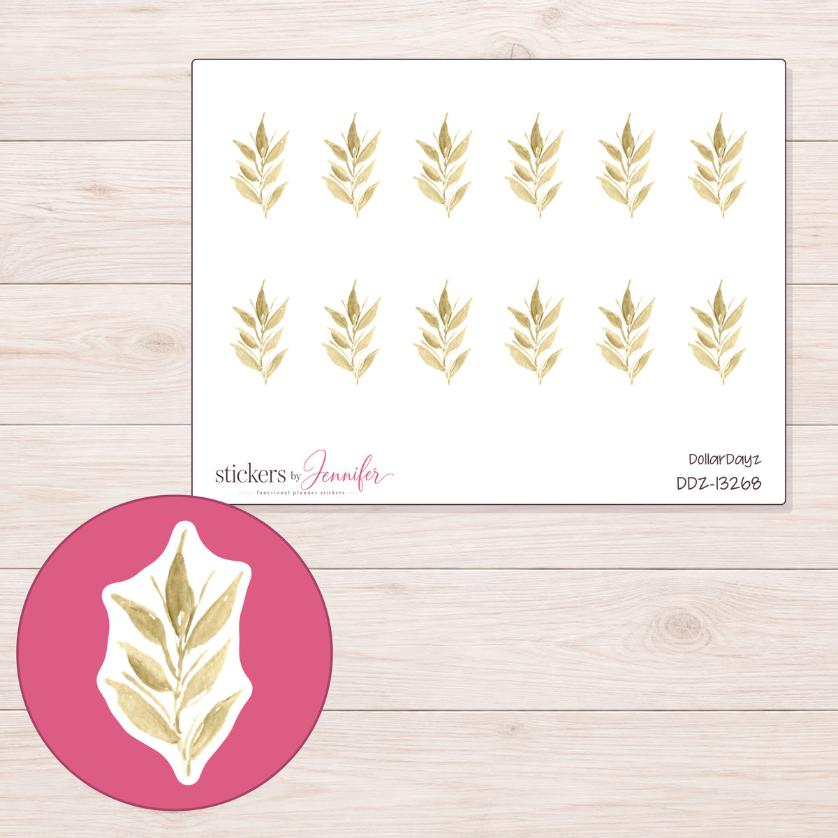DDZ-13268 planner sticker sheet with enlarged sticker detail