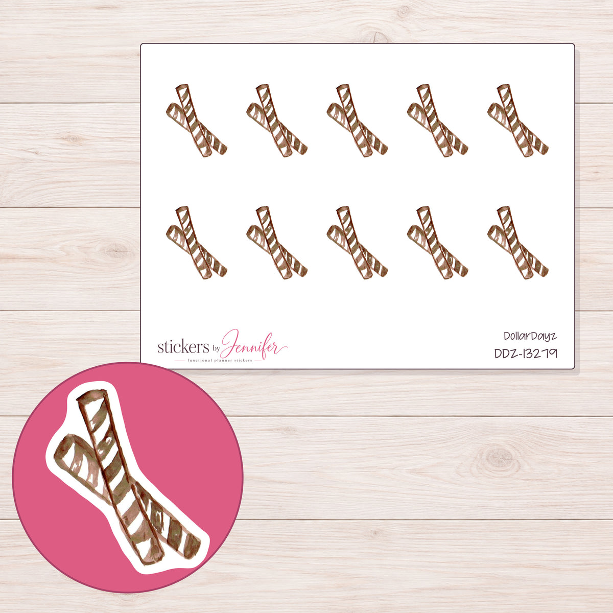 DDZ-13279 planner sticker sheet with enlarged sticker detail