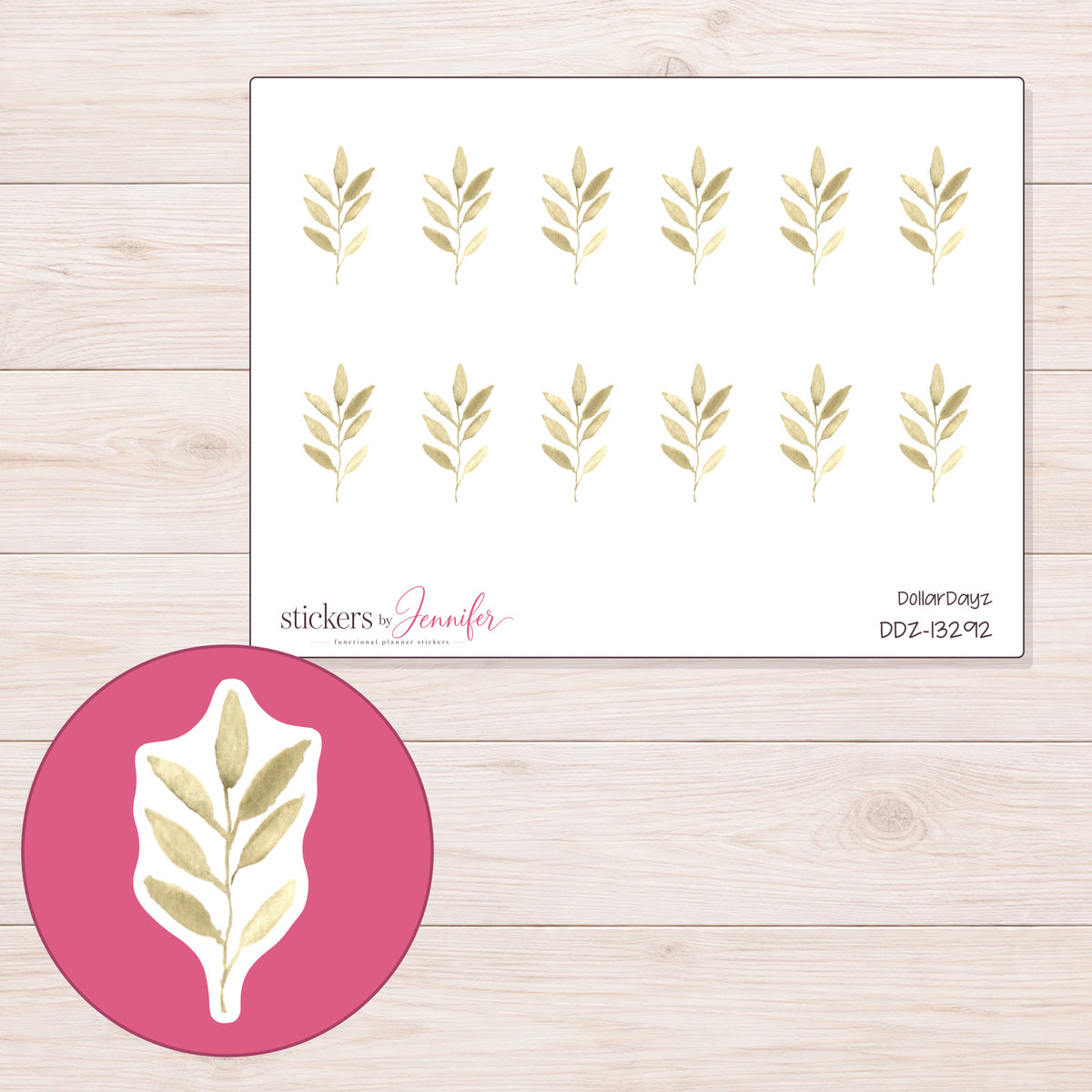 DDZ-13292 planner sticker sheet with enlarged sticker detail