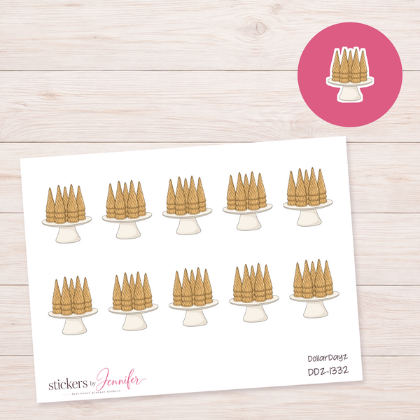 Ice Cream Cones on Cream Stand Planner Stickers | DDZ-1332