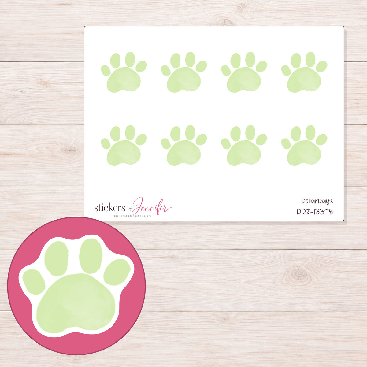 DDZ-13378 planner sticker sheet with enlarged sticker detail