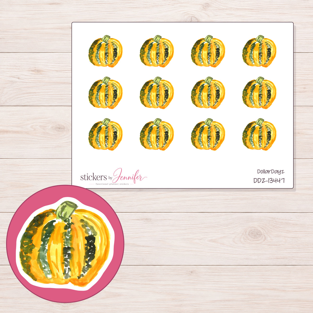 DDZ-13447 planner sticker sheet with enlarged sticker detail