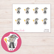 DDZ-13480 planner sticker sheet with enlarged sticker detail