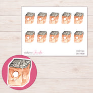 DDZ-13510 planner sticker sheet with enlarged sticker detail
