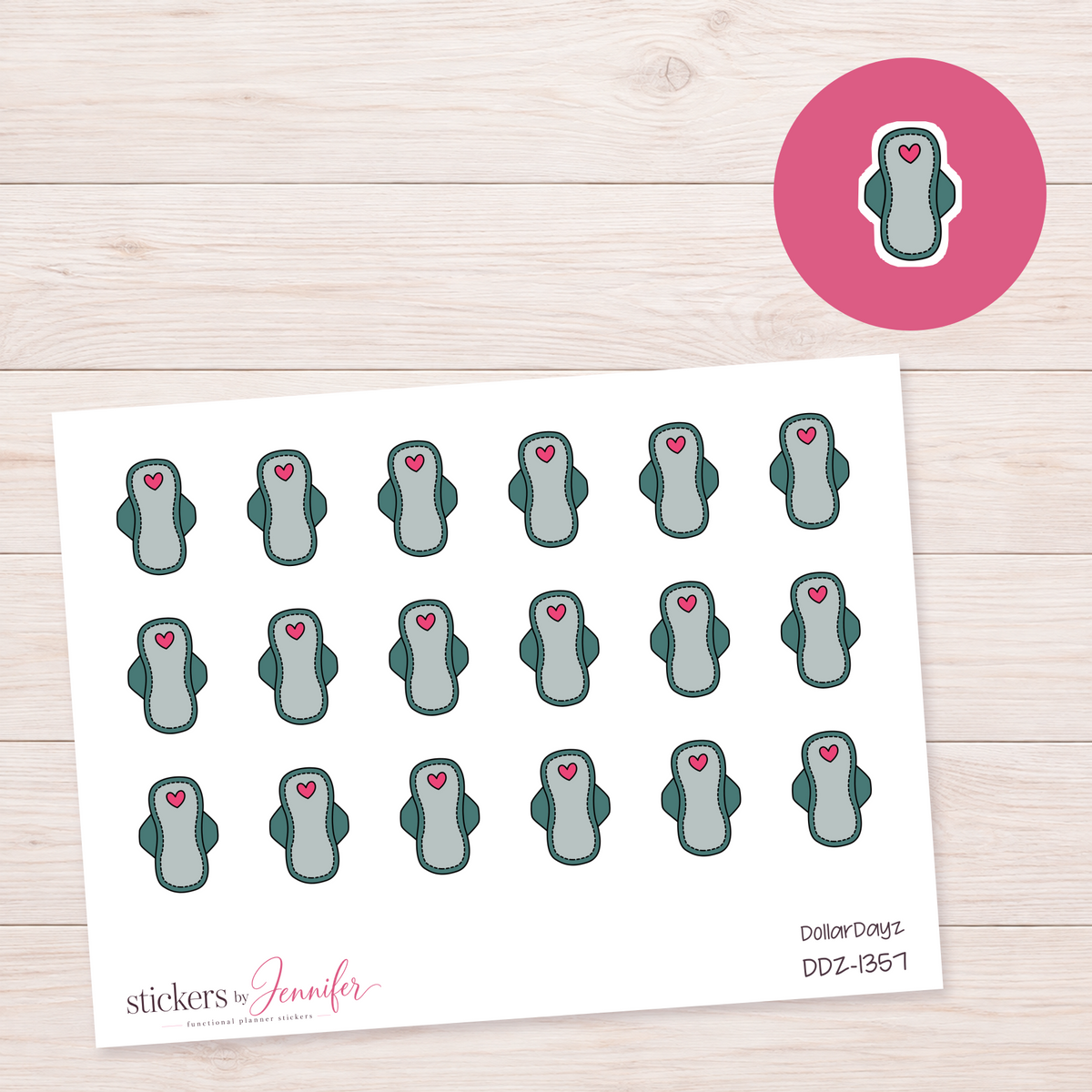 Forest Green Pad Planner Stickers | DDZ-1357