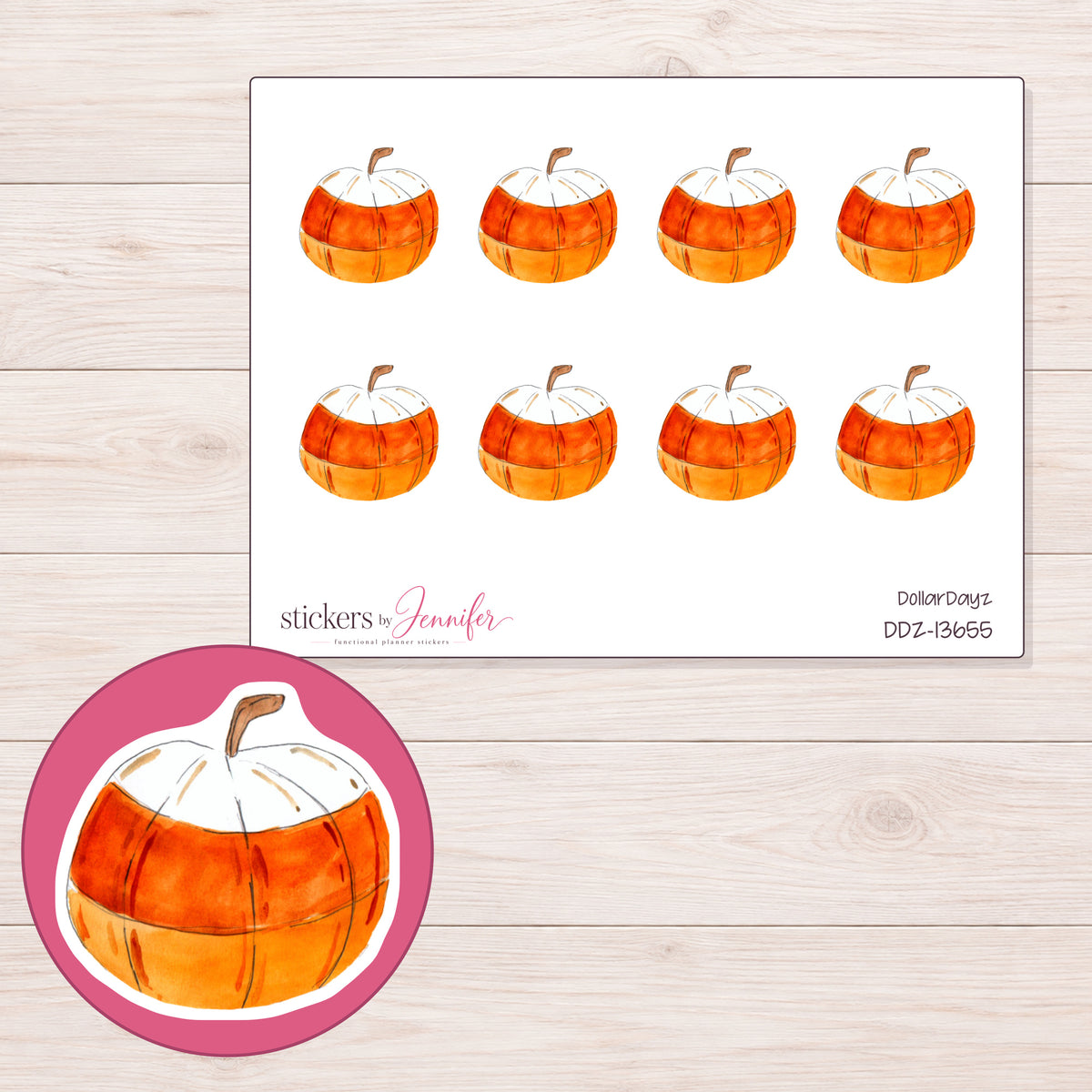 DDZ-13655 planner sticker sheet with enlarged sticker detail