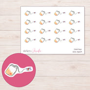 DDZ-13659 planner sticker sheet with enlarged sticker detail