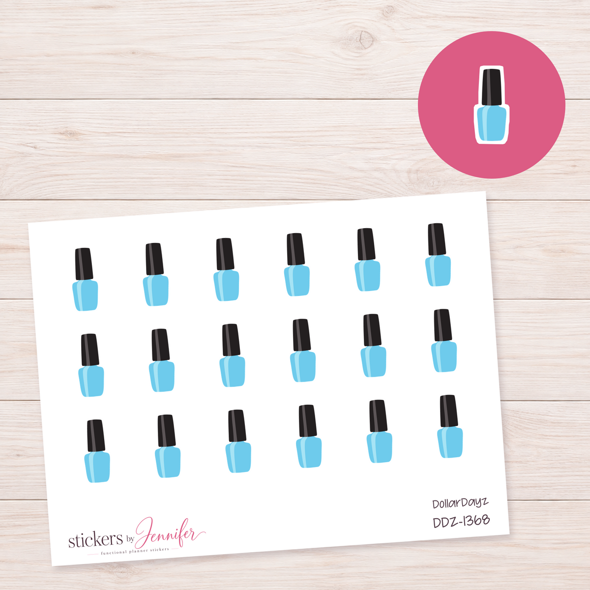 Sky Blue Nail Polish Planner Stickers | DDZ-1368