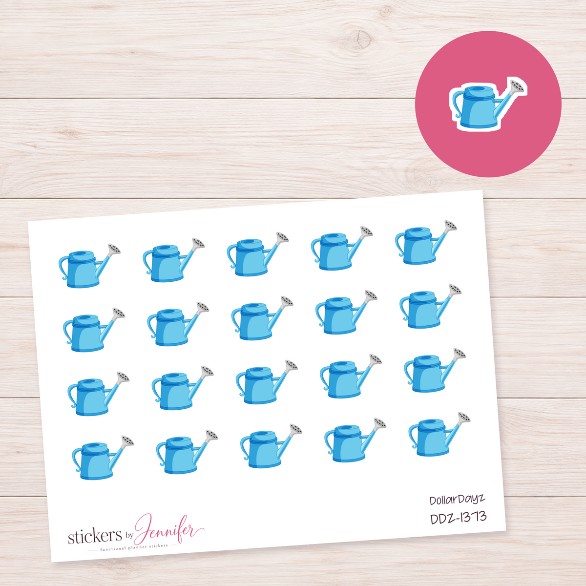 Sky Blue Watering Can Planner Stickers | DDZ-1373