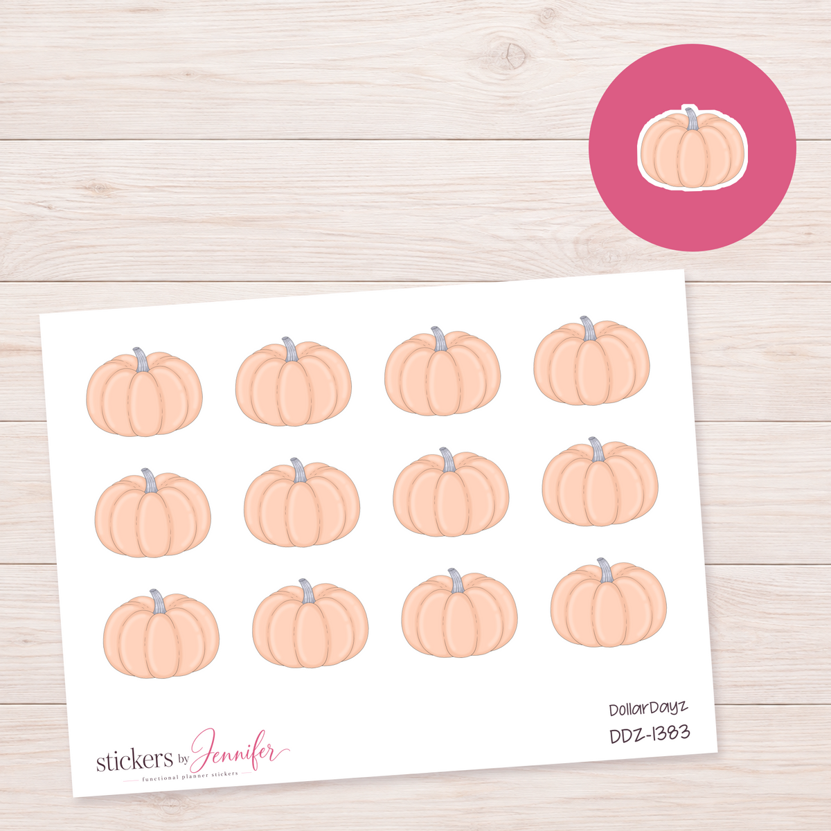 Peach Pumpkin Planner Stickers | DDZ-1383