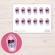 DDZ-13895 planner sticker sheet with enlarged sticker detail