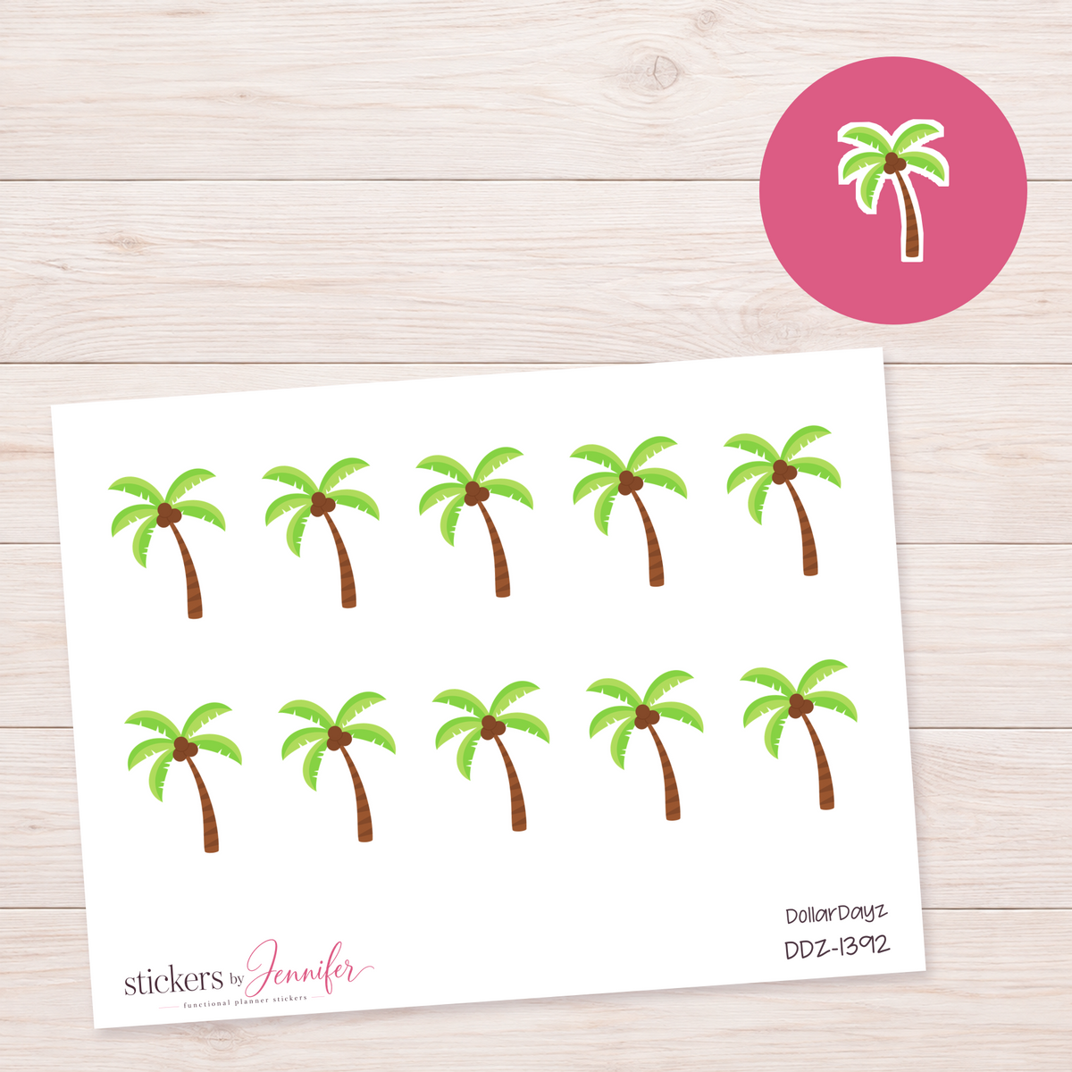 Palm Tree Planner Stickers | DDZ-1392