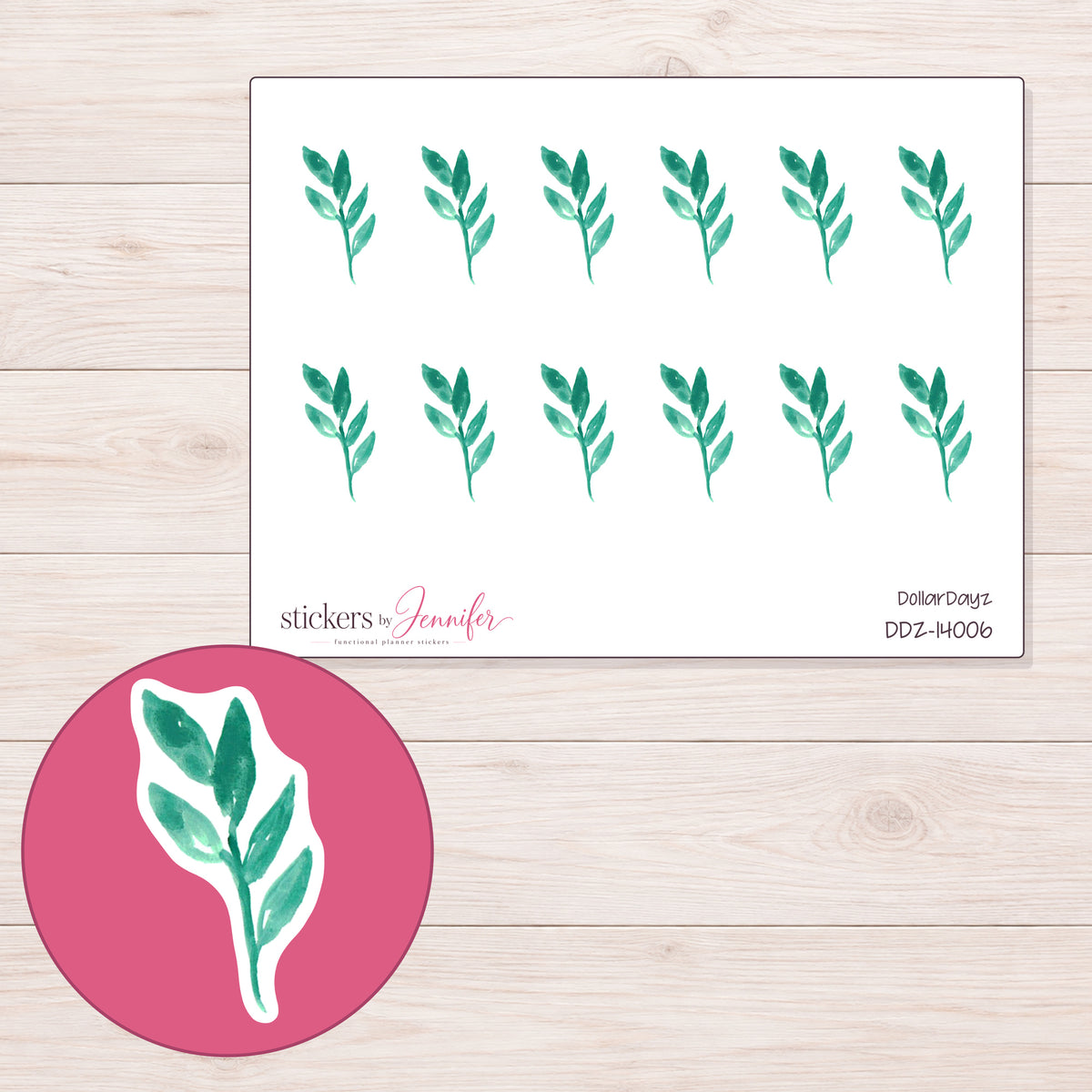 DDZ-14006 planner sticker sheet with enlarged sticker detail