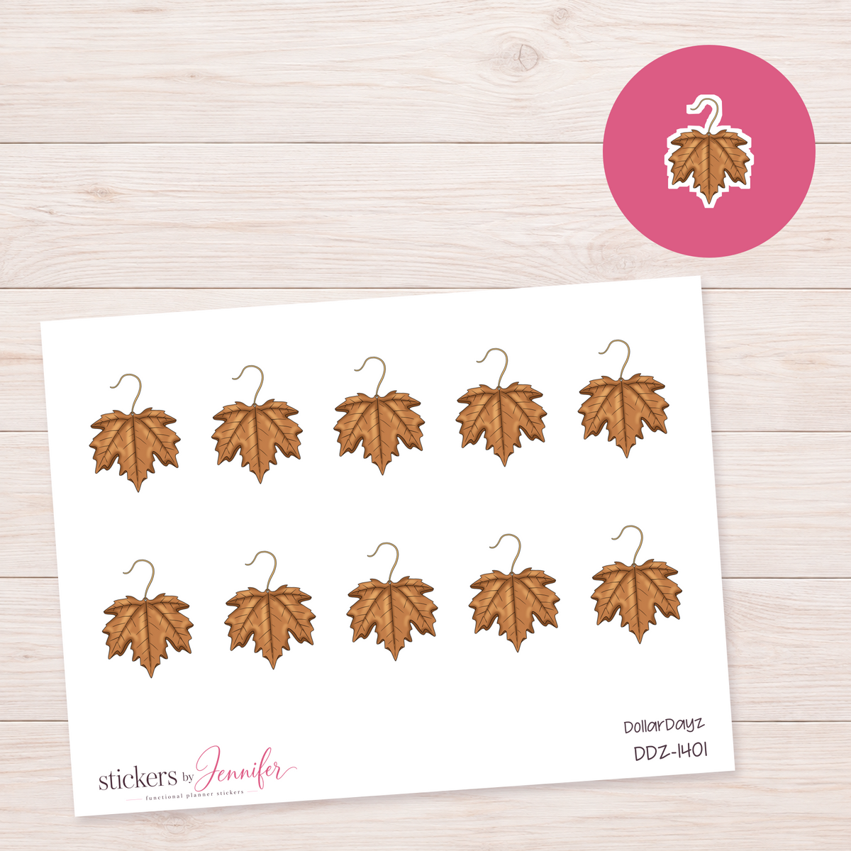 Autumn Leaf Ornament Planner Stickers | DDZ-1401