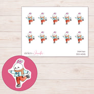 DDZ-14045 planner sticker sheet with enlarged sticker detail