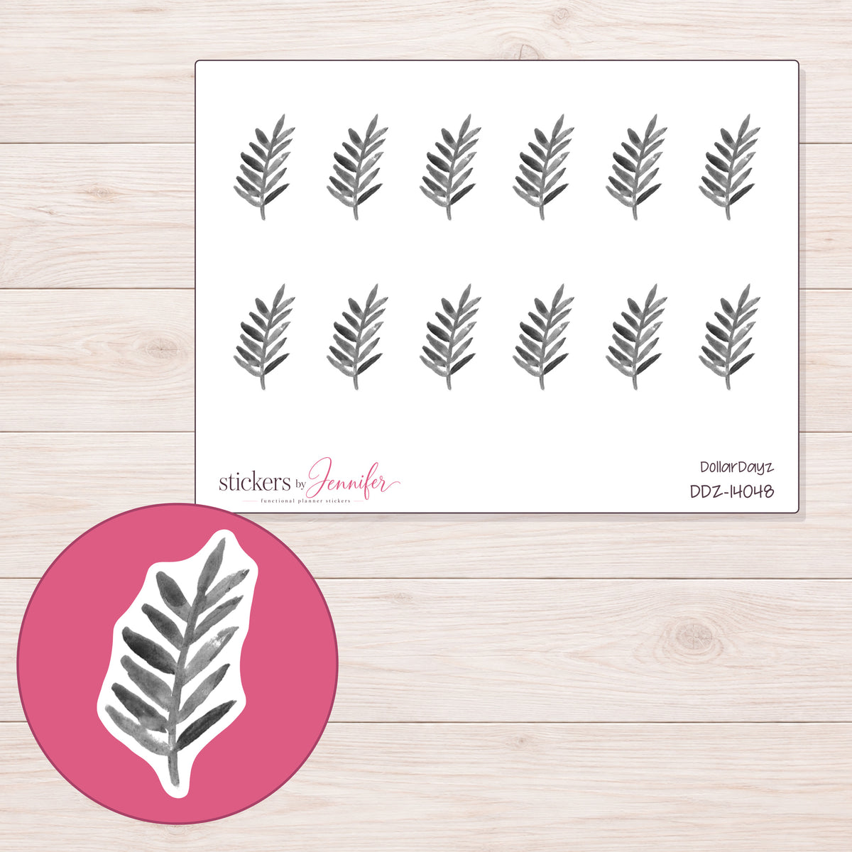 DDZ-14048 planner sticker sheet with enlarged sticker detail