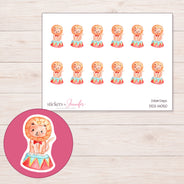 DDZ-14050 planner sticker sheet with enlarged sticker detail