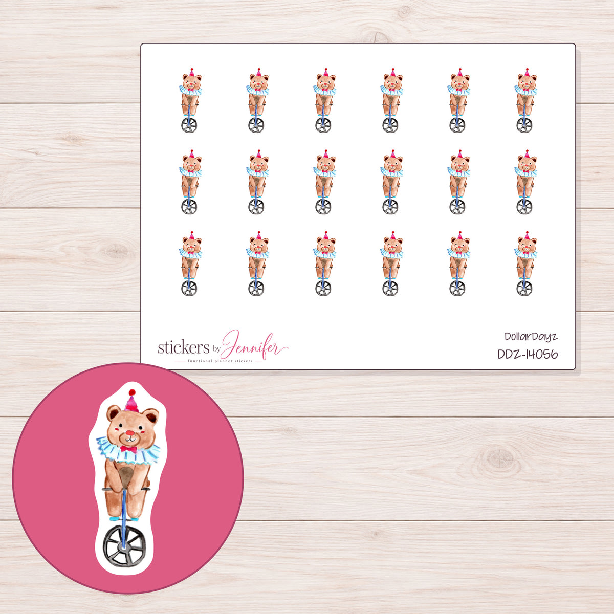 DDZ-14056 planner sticker sheet with enlarged sticker detail