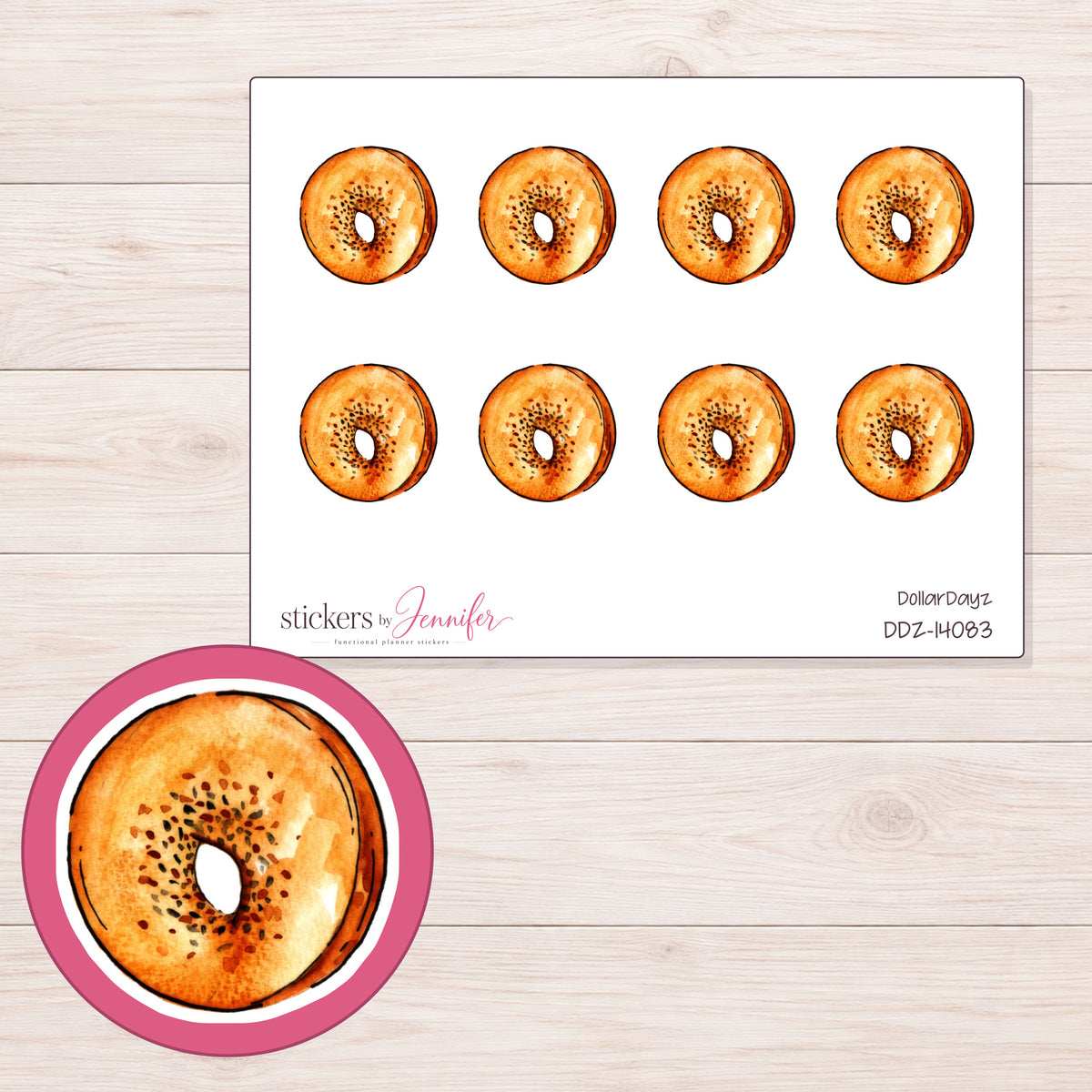DDZ-14083 planner sticker sheet with enlarged sticker detail
