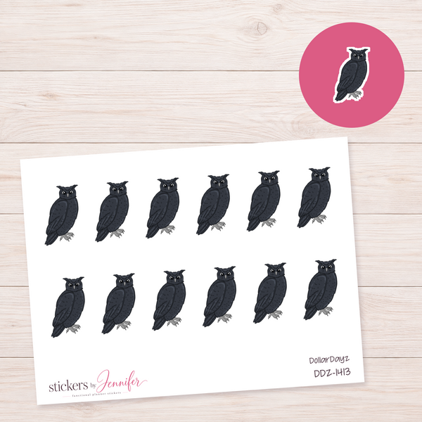 Dark Owl Planner Stickers | DDZ-1413