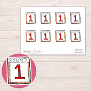 DDZ-14157 planner sticker sheet with enlarged sticker detail