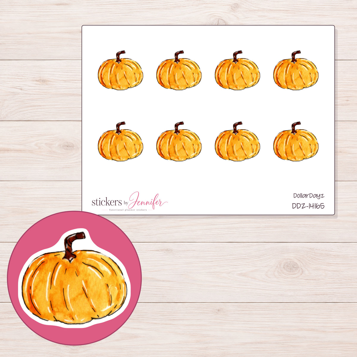DDZ-14165 planner sticker sheet with enlarged sticker detail