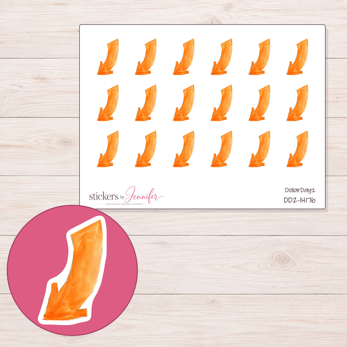 DDZ-14176 planner sticker sheet with enlarged sticker detail