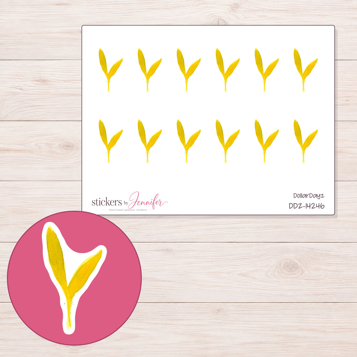 DDZ-14246 planner sticker sheet with enlarged sticker detail