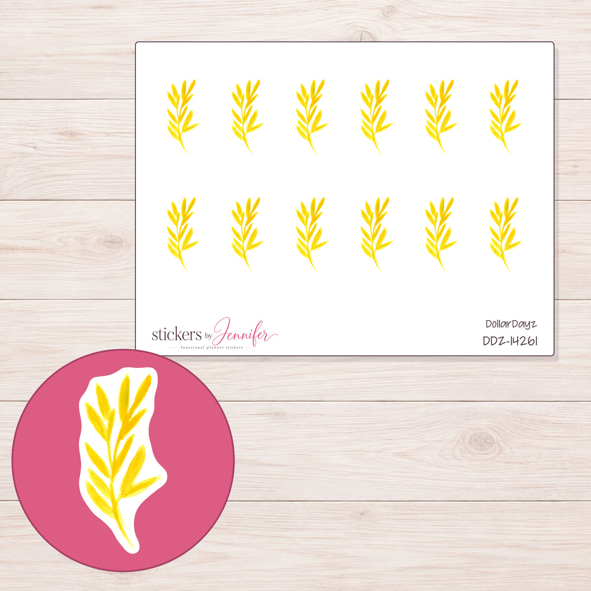 DDZ-14261 planner sticker sheet with enlarged sticker detail