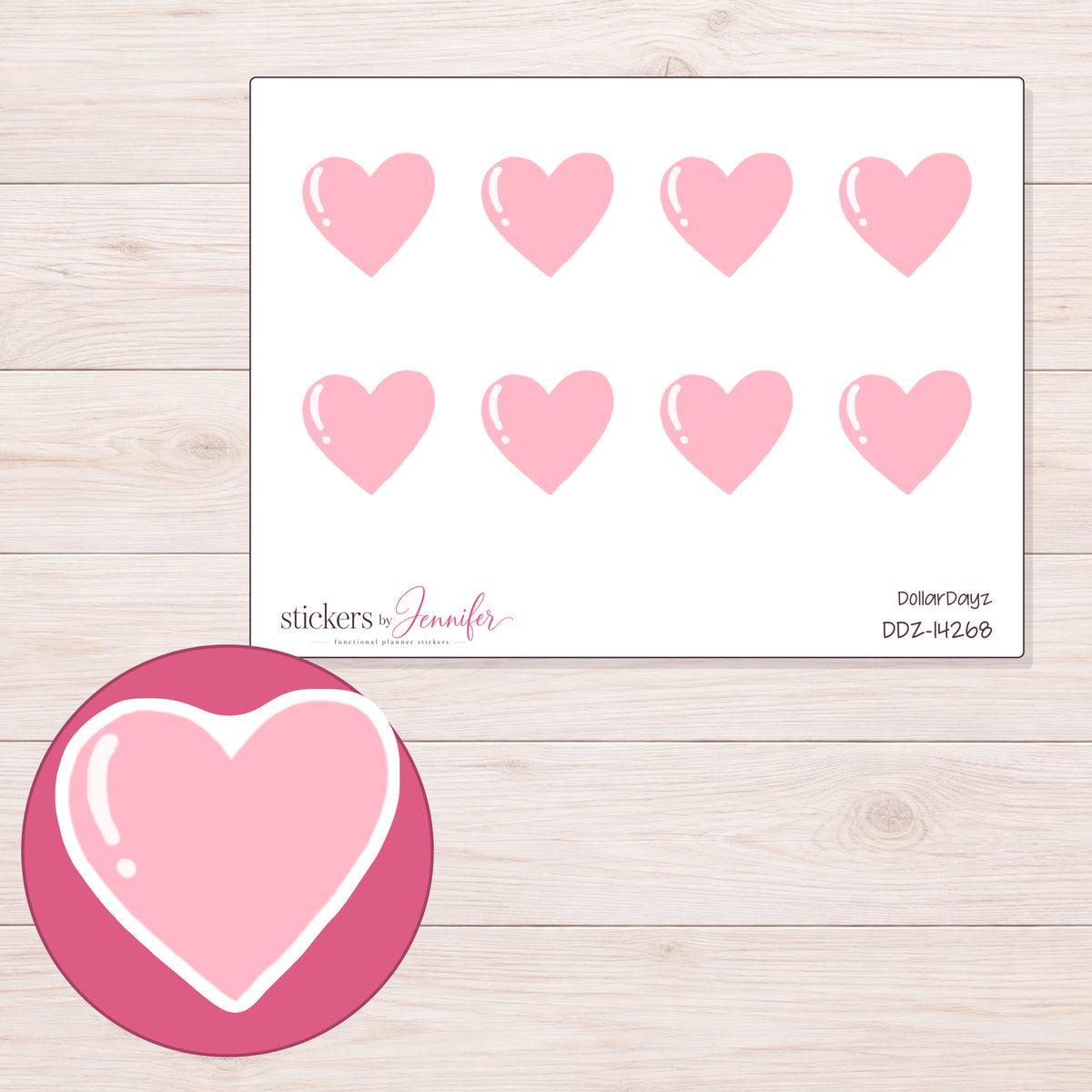 DDZ-14268 planner sticker sheet with enlarged sticker detail