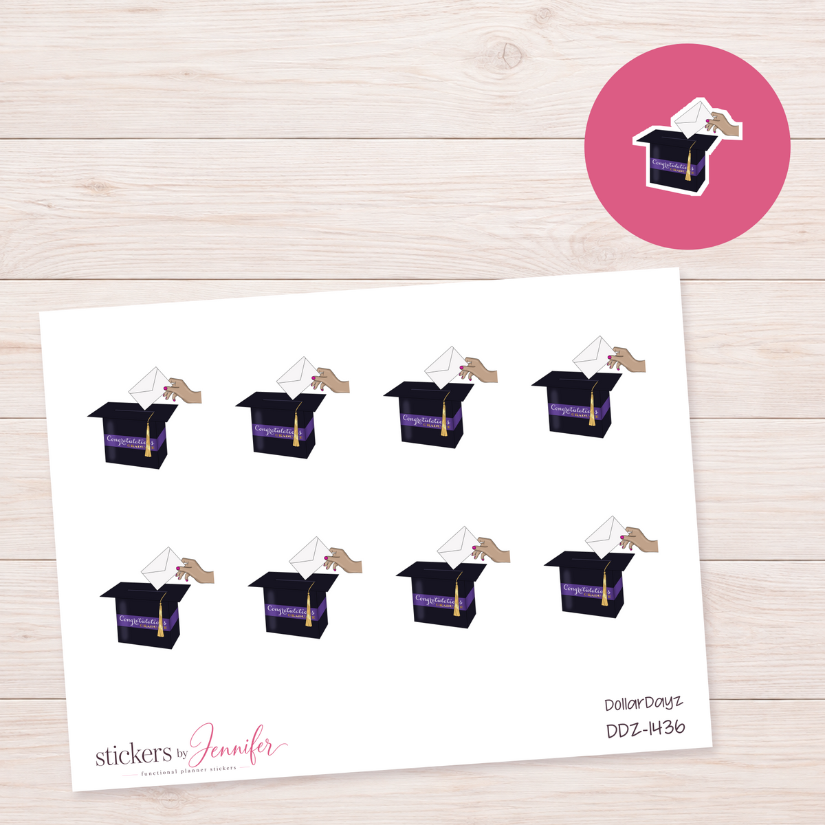 Graduation Card Box Planner Stickers | DDZ-1436