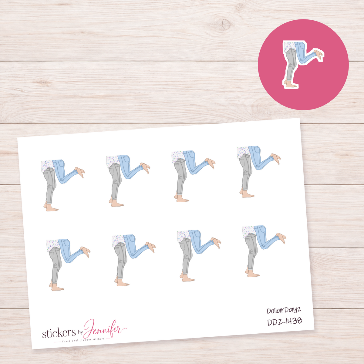 Playful Jeans Outfit Planner Stickers | DDZ-1438