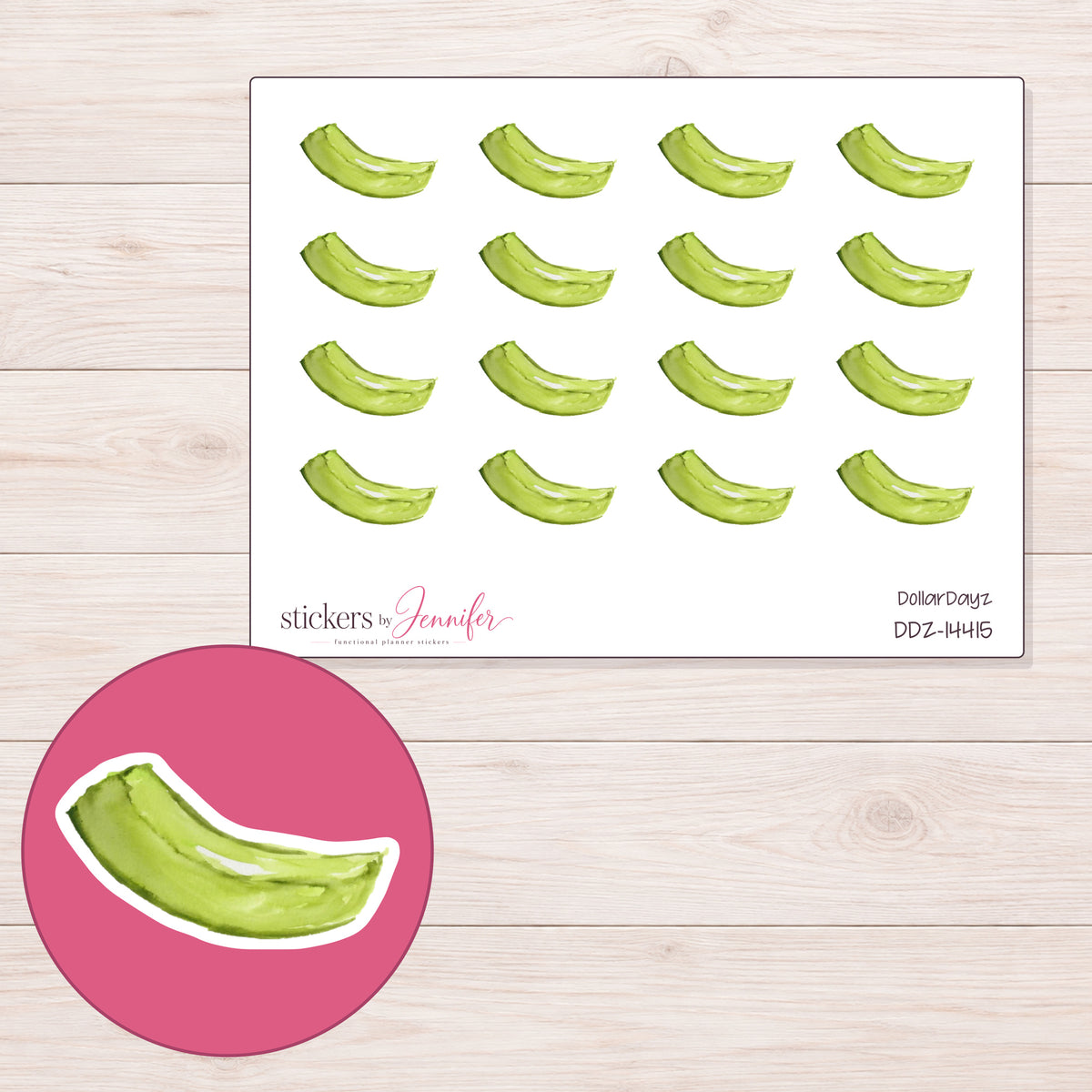 DDZ-14415 planner sticker sheet with enlarged sticker detail