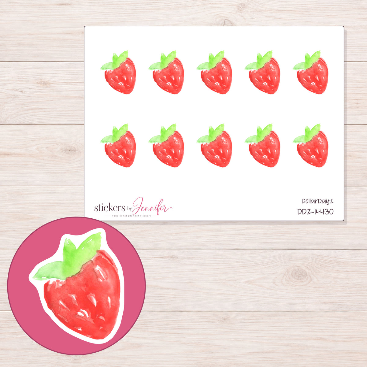 DDZ-14430 planner sticker sheet with enlarged sticker detail