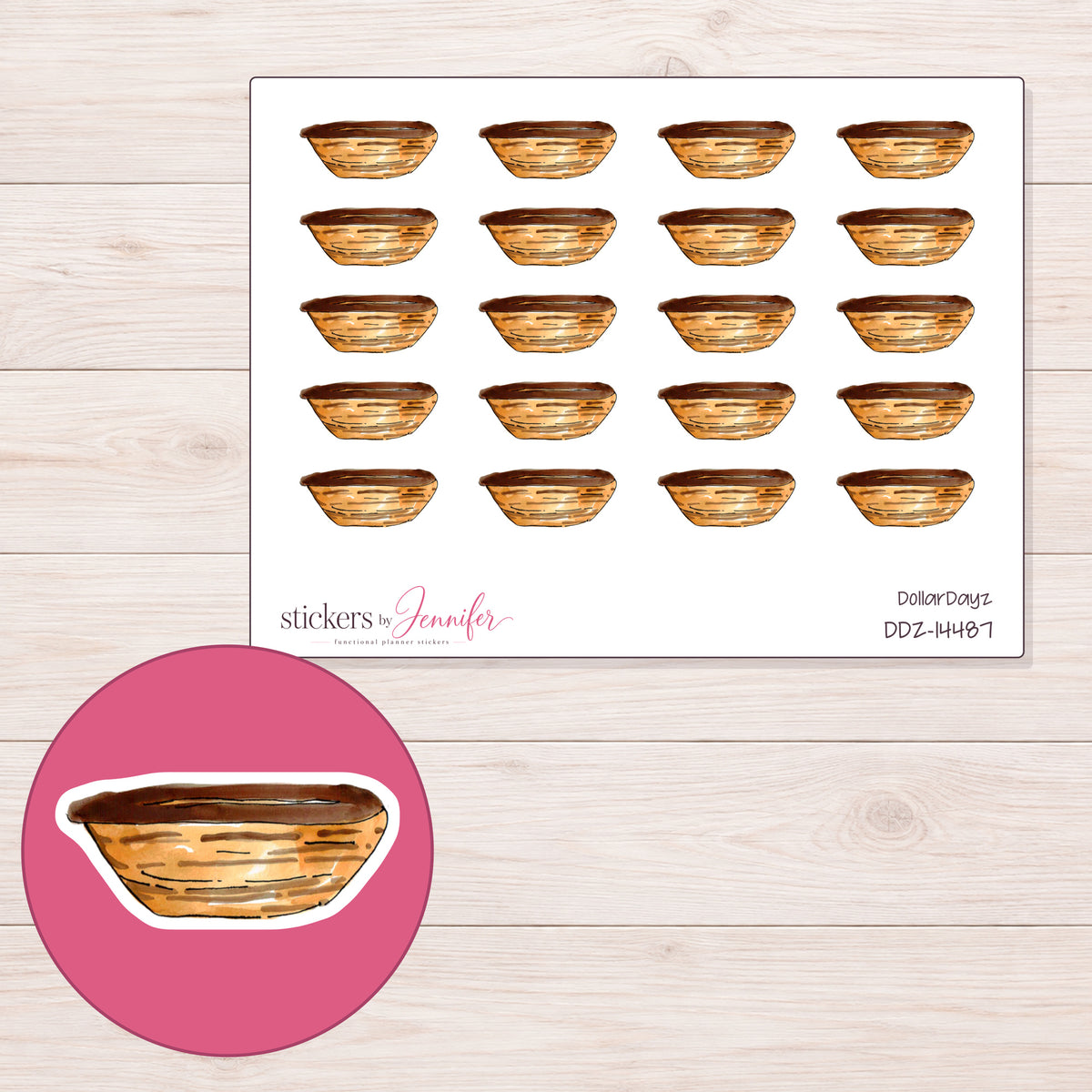 DDZ-14487 planner sticker sheet with enlarged sticker detail
