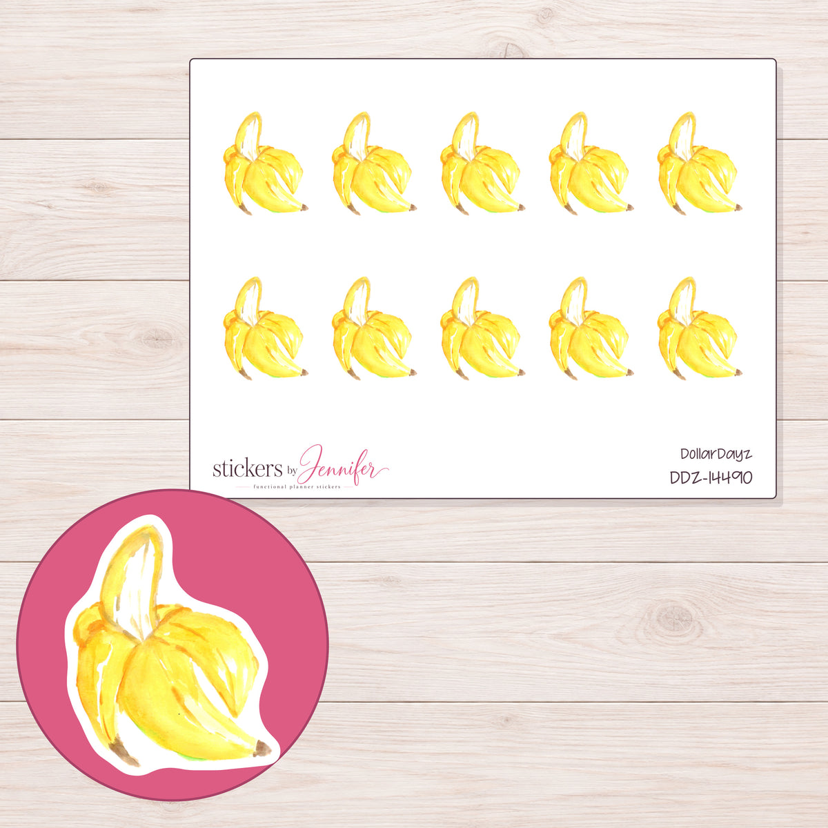 DDZ-14490 planner sticker sheet with enlarged sticker detail