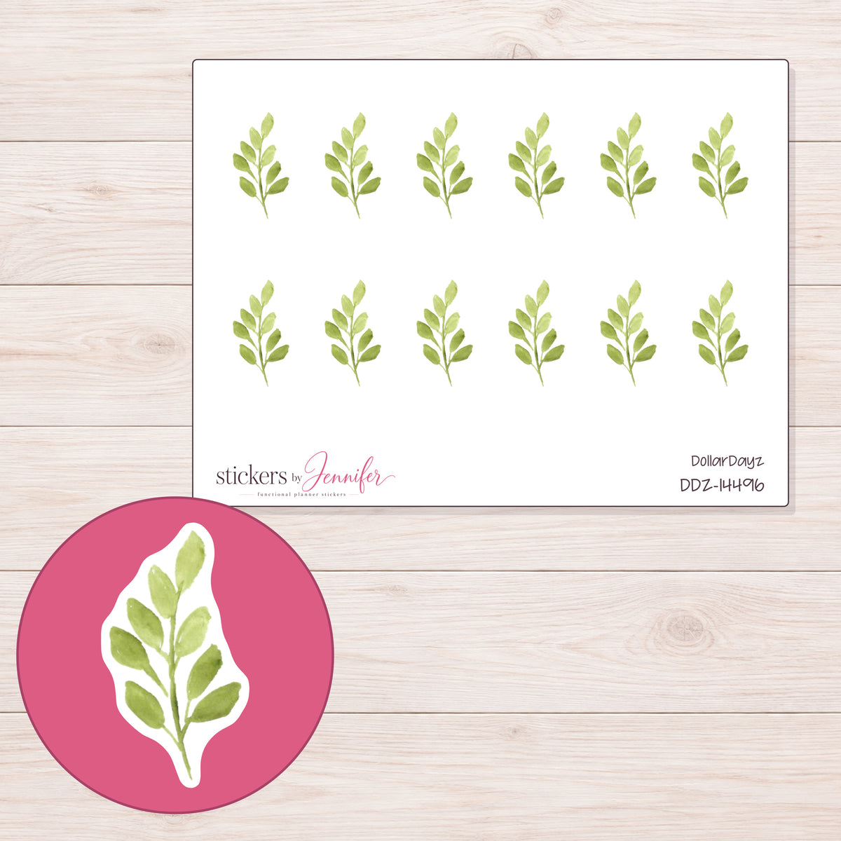 DDZ-14496 planner sticker sheet with enlarged sticker detail