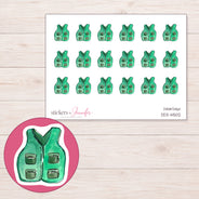 DDZ-14502 planner sticker sheet with enlarged sticker detail