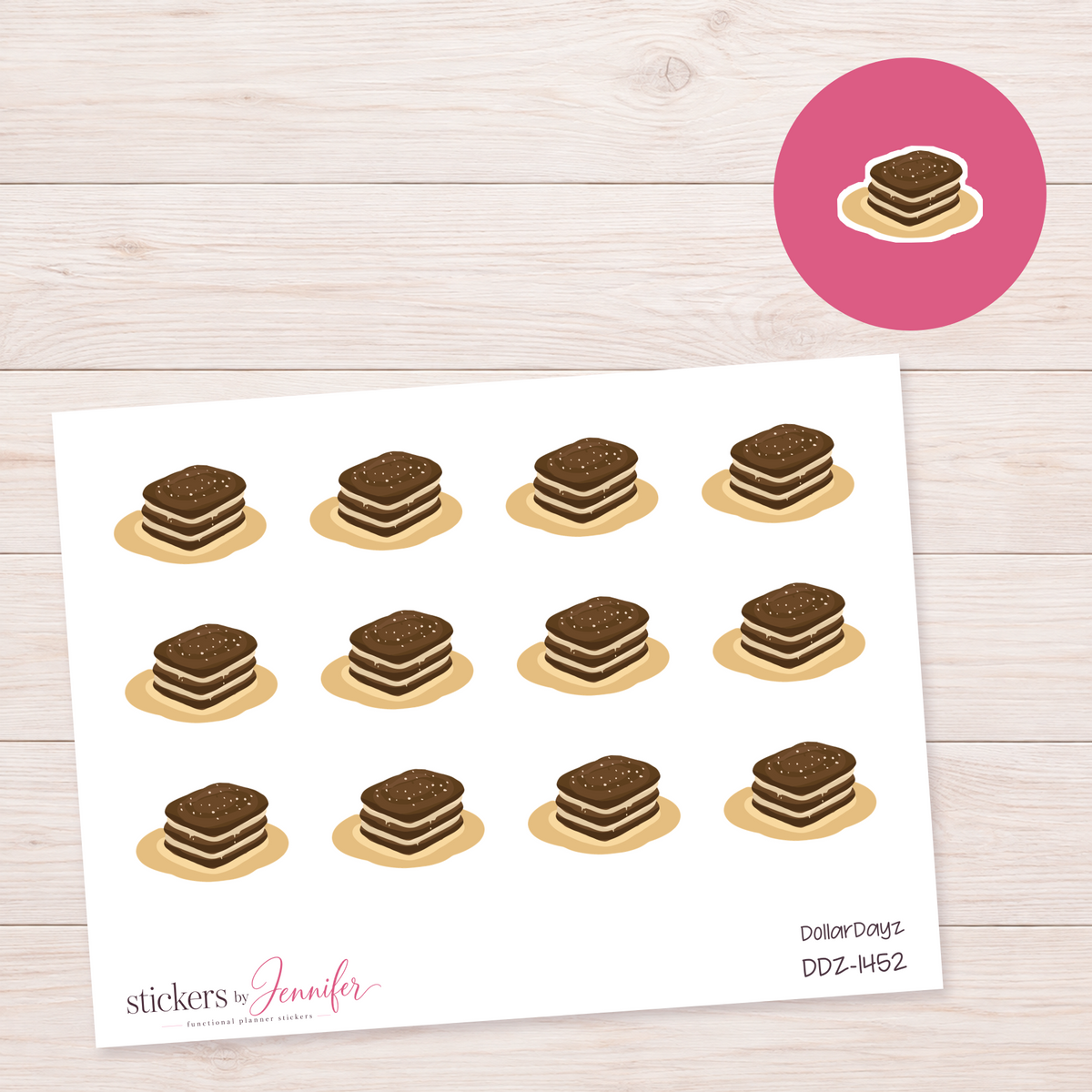 Chocolate Sandwich Treat Planner Stickers | DDZ-1452